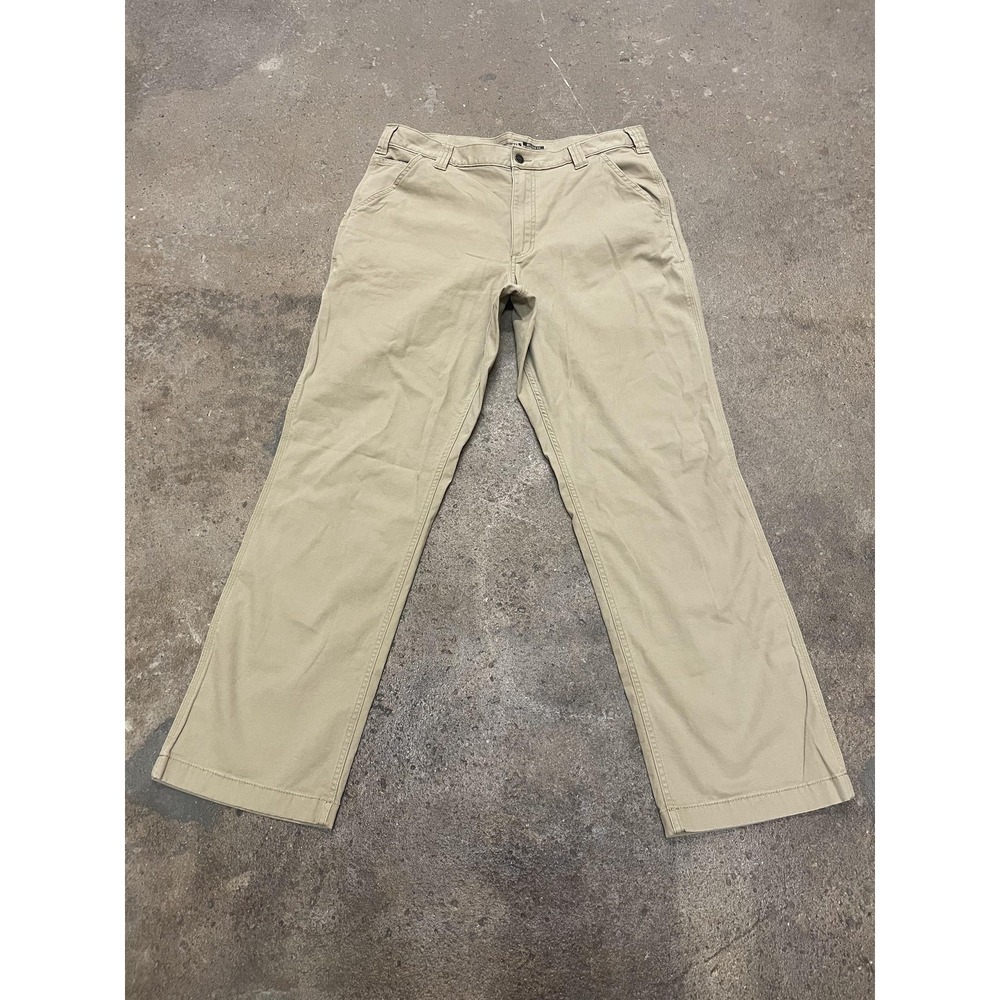 Carhartt Pants Mens 36x32 Khaki Rugged Flex Relaxed Fit Canvas Work BN2291-M